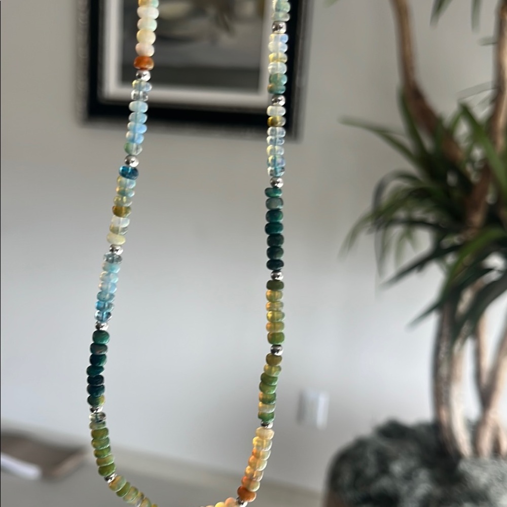Opal bead necklace